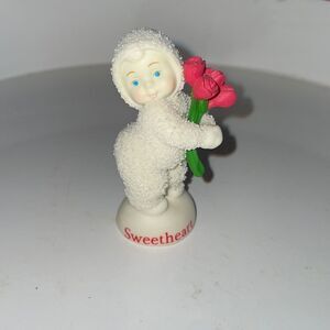 Dept 56 Snowbaby “Sweetheart” ceramic figure holding roses